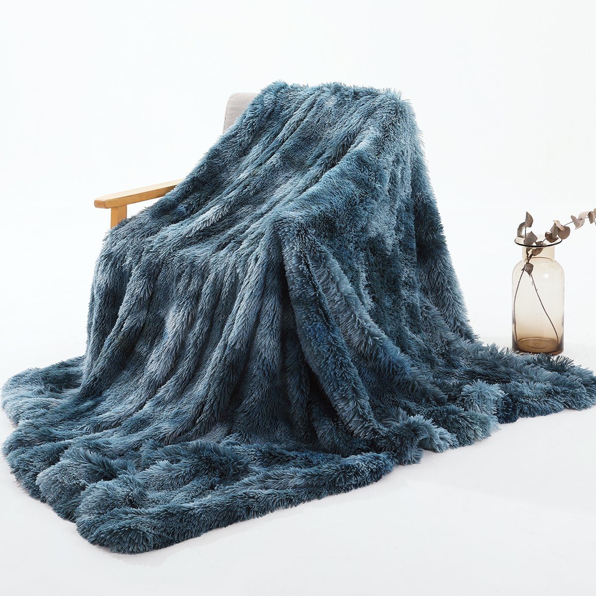 Rosnek Tagesdecke Reversible Lange Zottelige, Tie-Dye günstig online kaufen