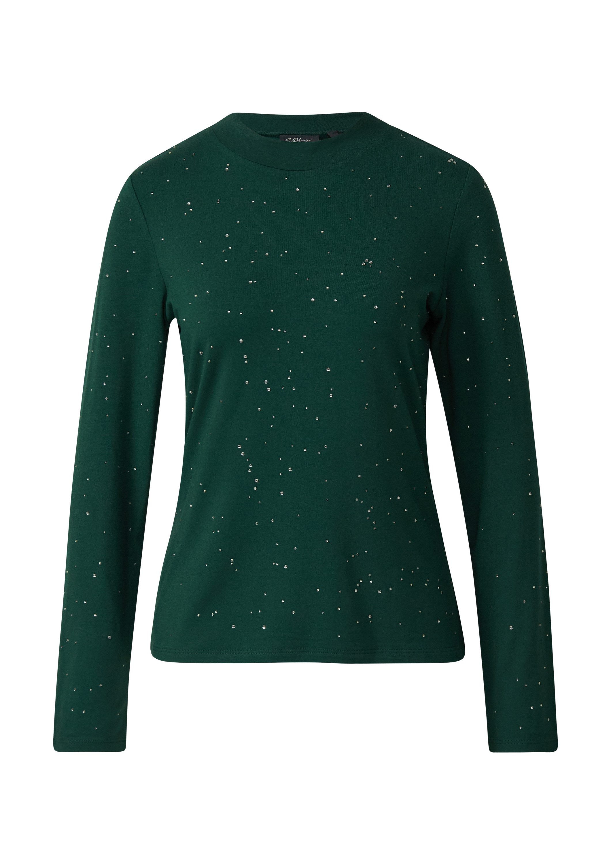 s.Oliver Langarmshirt T-Shirt Langarm-Shirt aus Viskose-Jersey mit Schmucks günstig online kaufen
