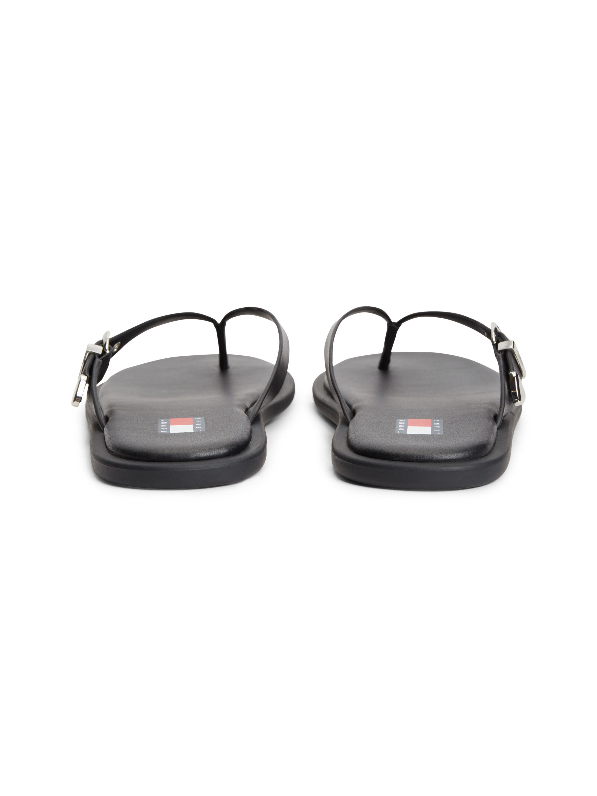 Tommy Jeans TJW FLAT LEATHER SANDALS Zehentrenner Dianette, Strandschuh, Schlupfschuh mit verstellbarer Schnalle