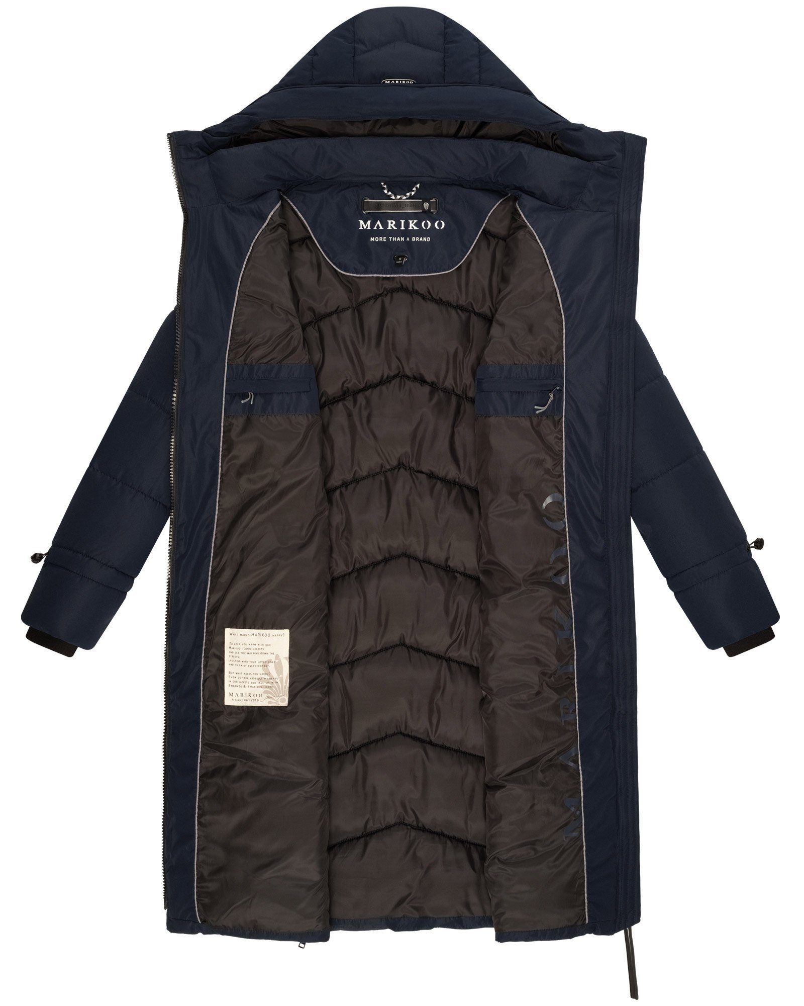 Marikoo Winterjacke Tomomii XVI warmer Winter Stepp Mantel mit Kapuze