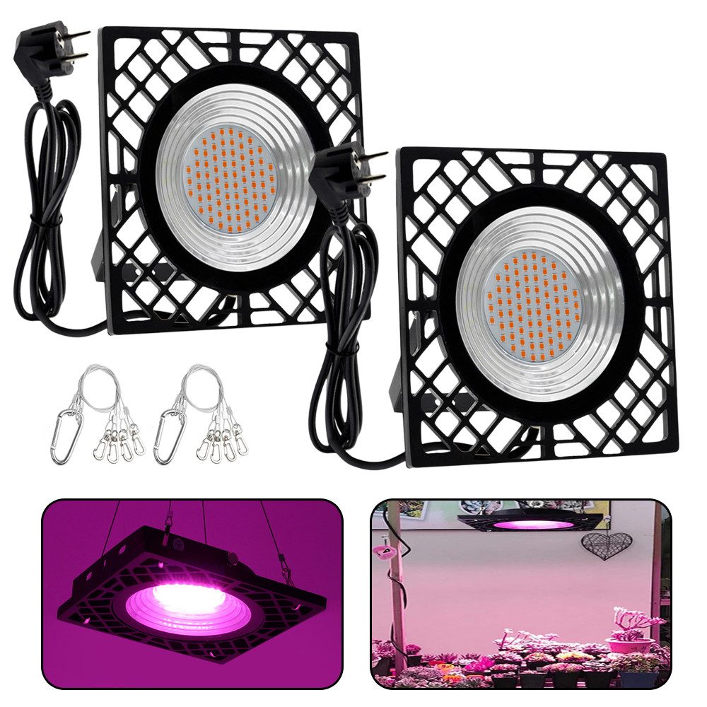 Jibenhome Pflanzenlampe LED Pflanzenlicht Wasserdicht, 50W Led Grow Lampe IP66 Hängend Stehend, Wachstumslampe 72 LEDs Blumenlampe Zimmerpflanze Gewächshaus,2 Stück