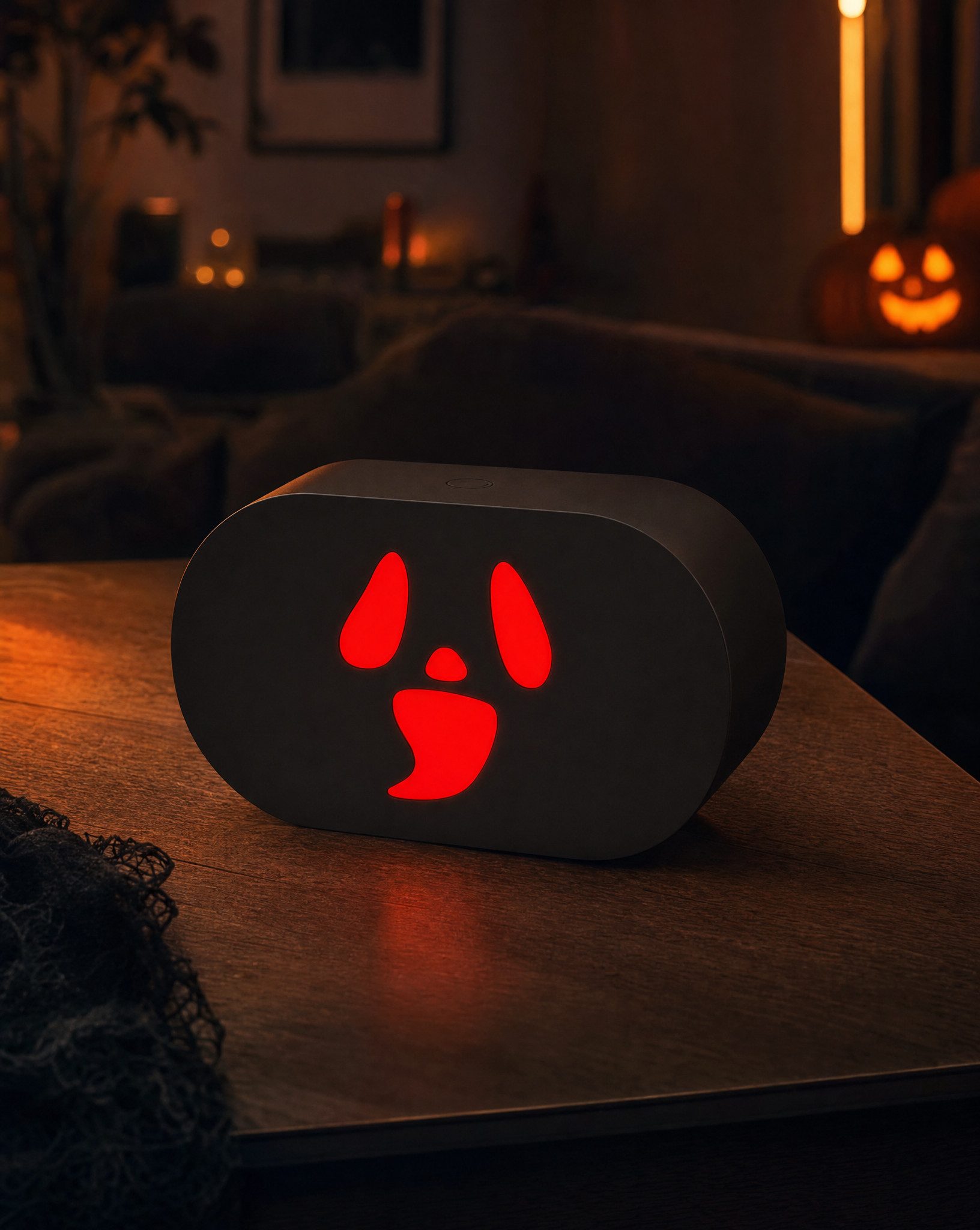 Northpoint Dekofigur Spooky Soundbox mit Gruselgeräuschen rote LEDs Akku & Sensor