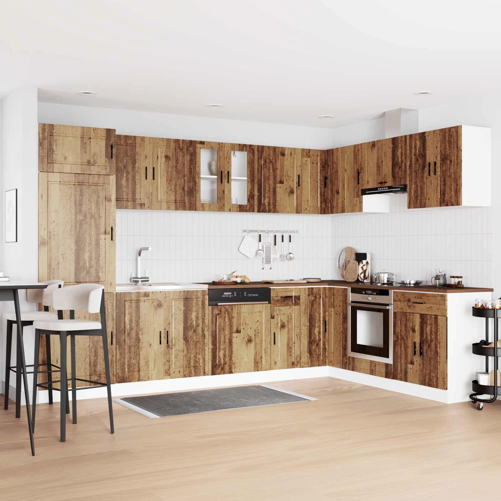 vidaXL Badezimmerspiegelschrank Waschbecken-Unterschrank Porto 2 stk. Braun 80 x 46 x 81.5 cm (2-St)