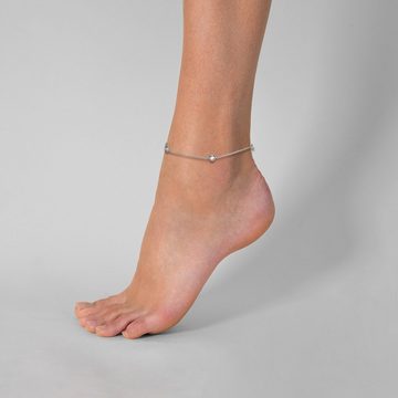 Glanzstücke München Fußkette silber (mit Zirkonia-Steine), aus Sterling Silber