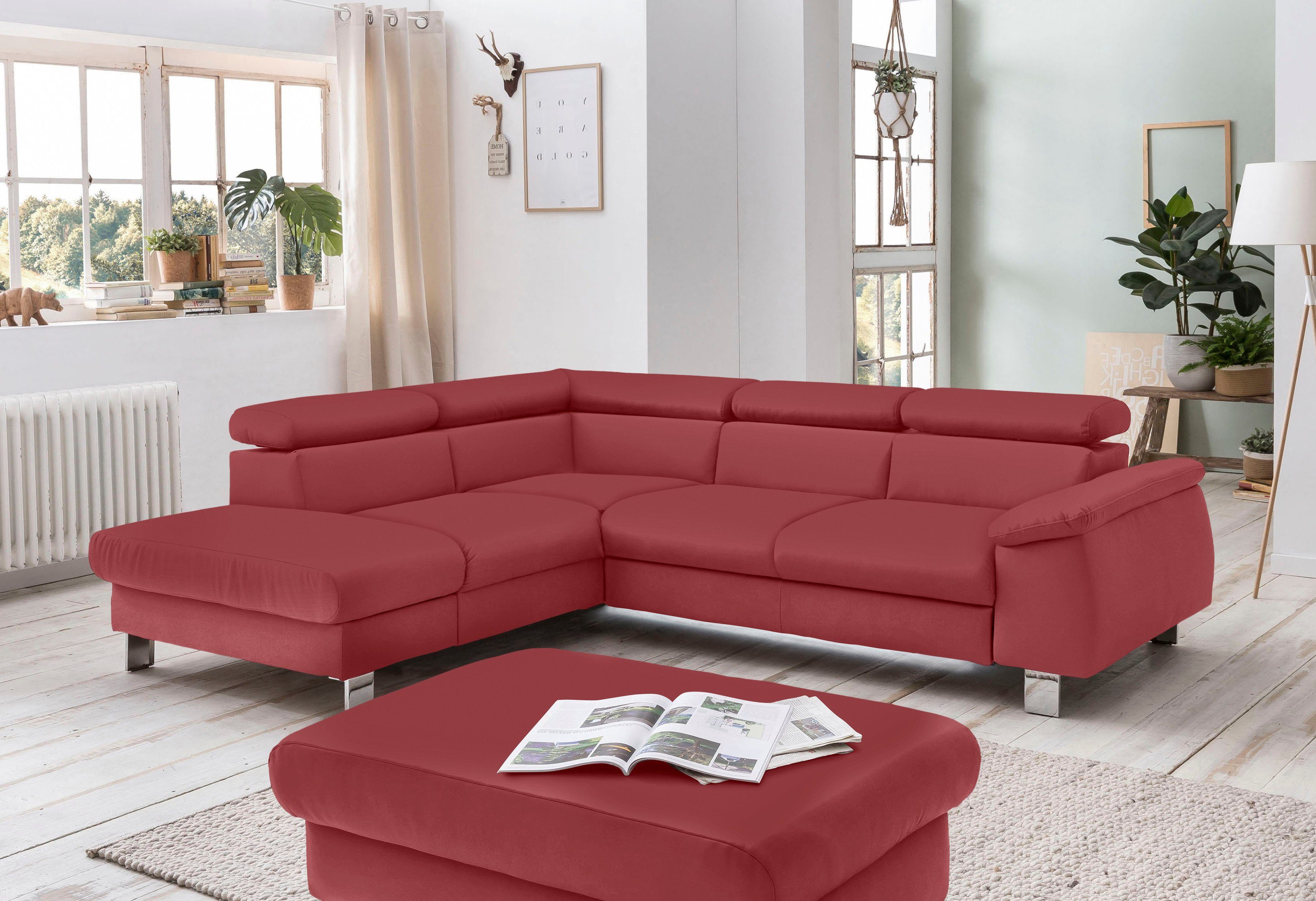 COTTA Ecksofa Komaris L-Form mit Kopfteilverstellung, günstig online kaufen