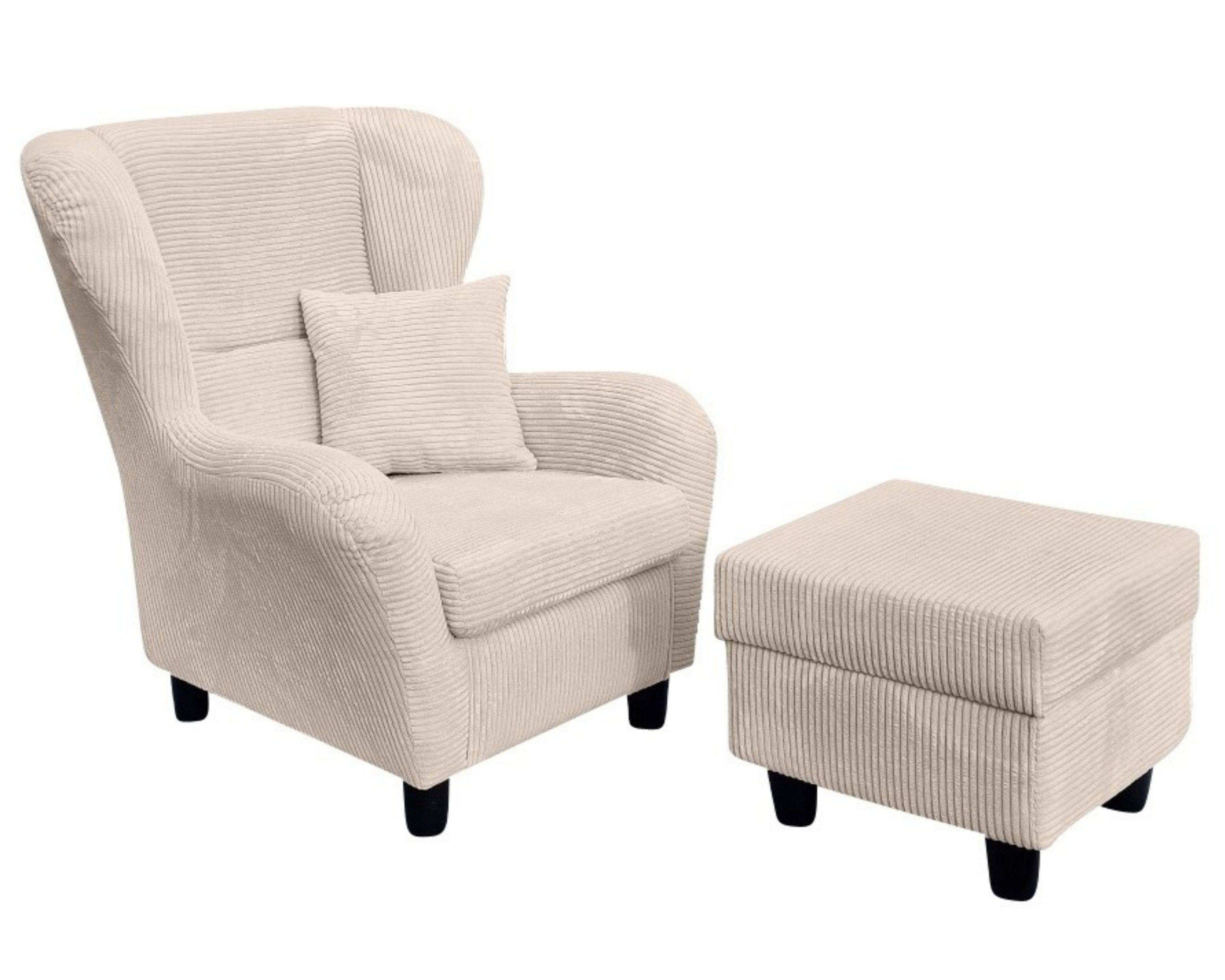 luma-home Ohrensessel 18017 (mit Hocker und günstig online kaufen