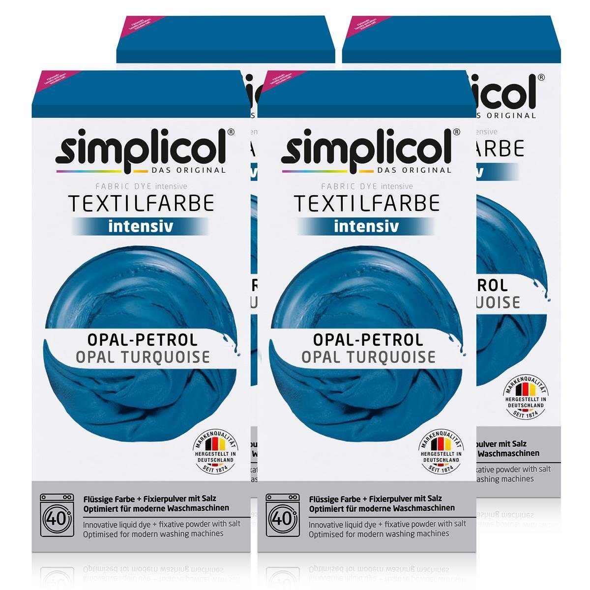 Textilfarbe Simplicol Textilfarbe intensiv Opal-Petrol - Einfaches Färben (4er Pac