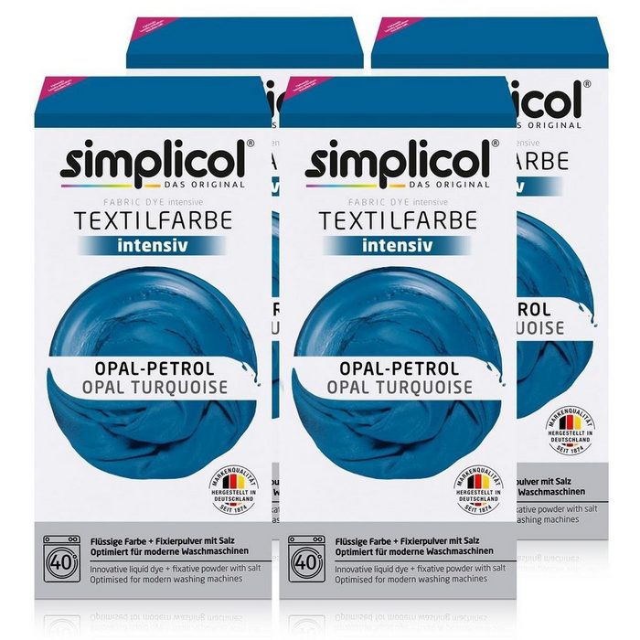 simplicol Textilfarbe Simplicol Textilfarbe intensiv Opal-Petrol - Einfaches Färben (4er Pac