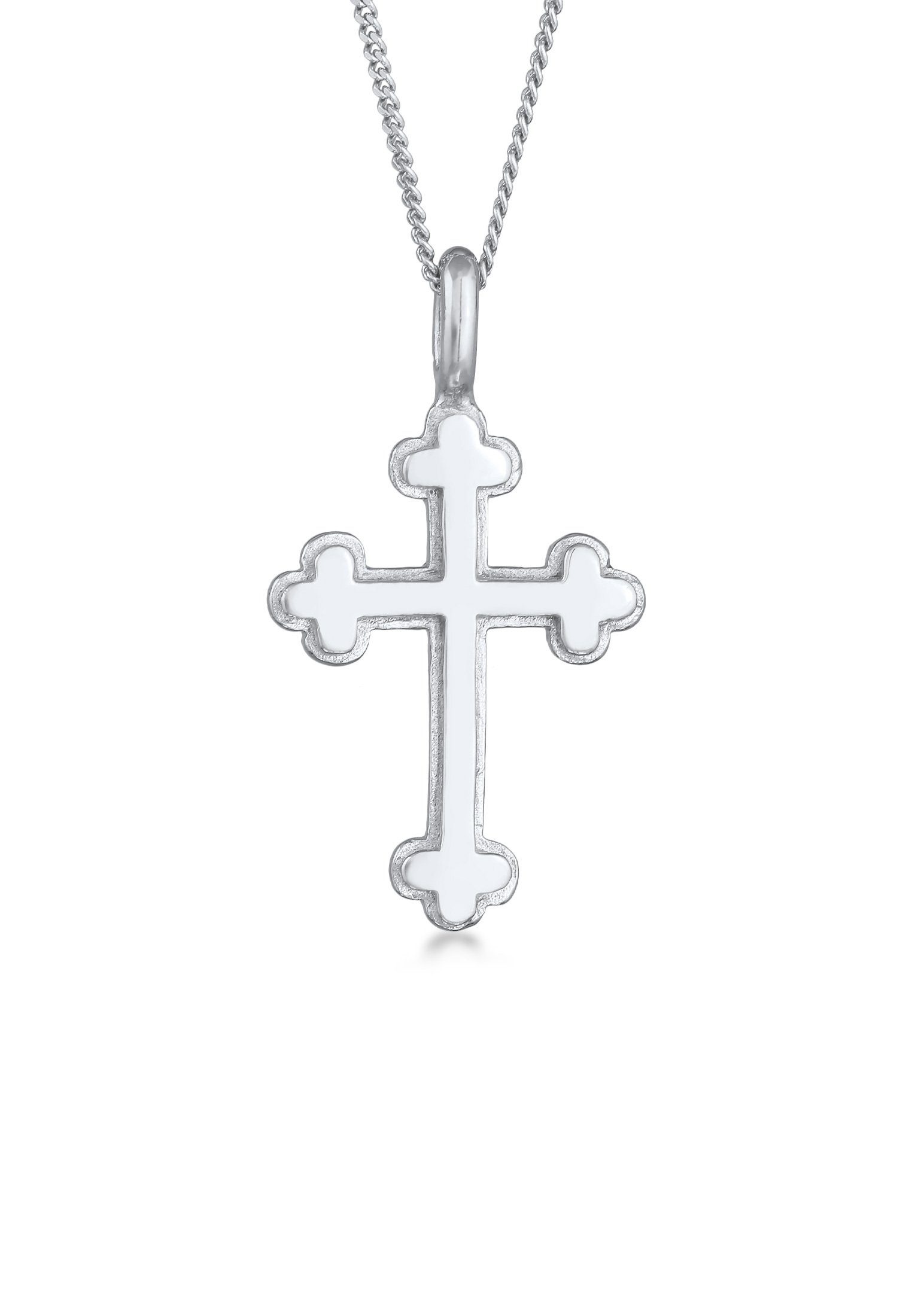 Vintage Religion Kreuz Anhänger Kreuz mit Antik Silber, Elli Kette 925 Basic