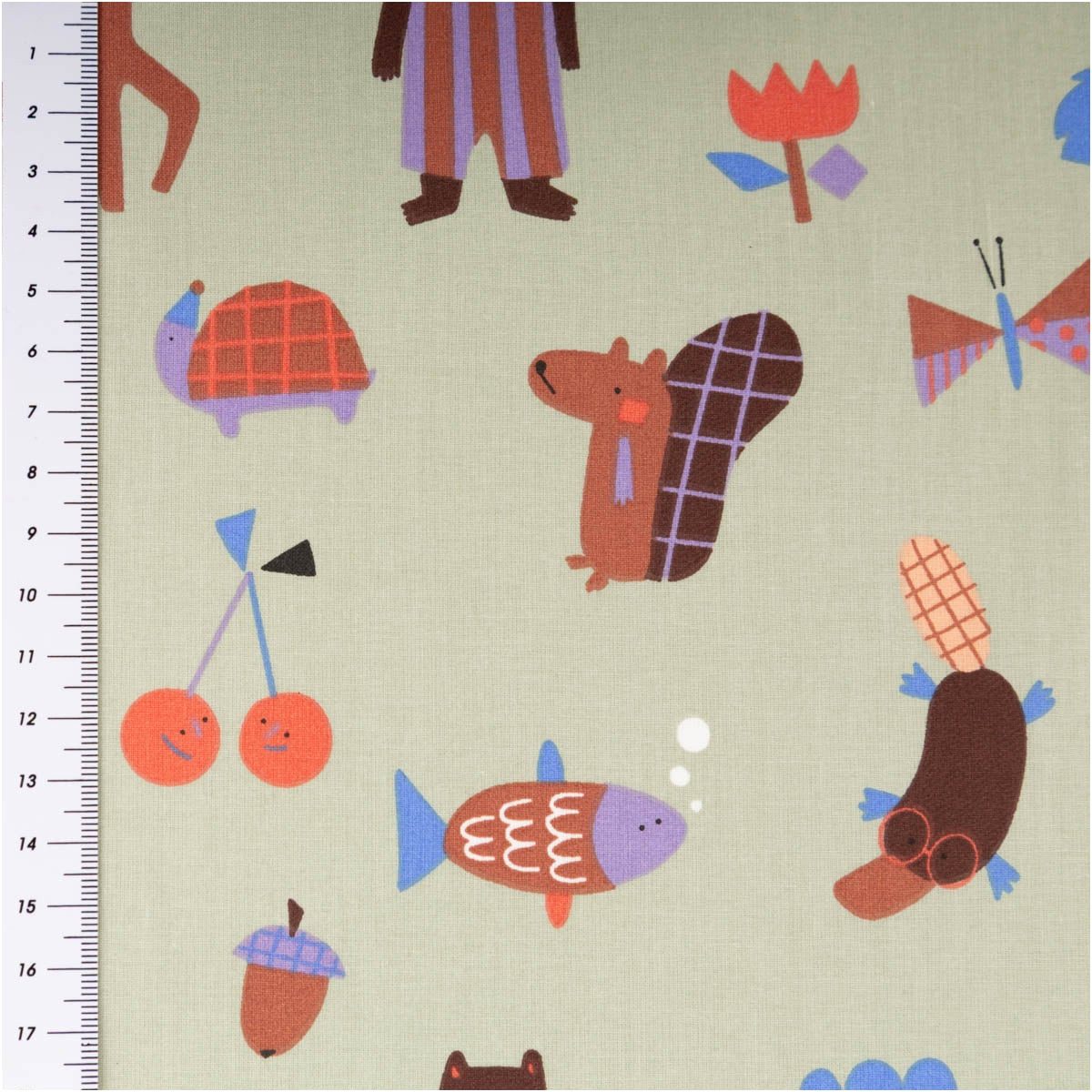 SCHÖNER LEBEN. Stoff Baumwollstoff Meterware Leon Tiere grün bunt 147cm Baumwollstoff, atmungsaktiv