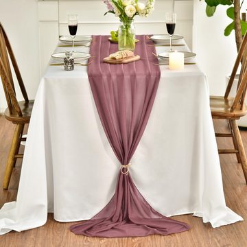 Coonoor Tischläufer Chiffon-Plain-Weave-Tischfahne dekorativer Tablecloth (1-tlg), Küche Tischdekoration Urlaub Hochzeit Party Geburtstag Dekoration