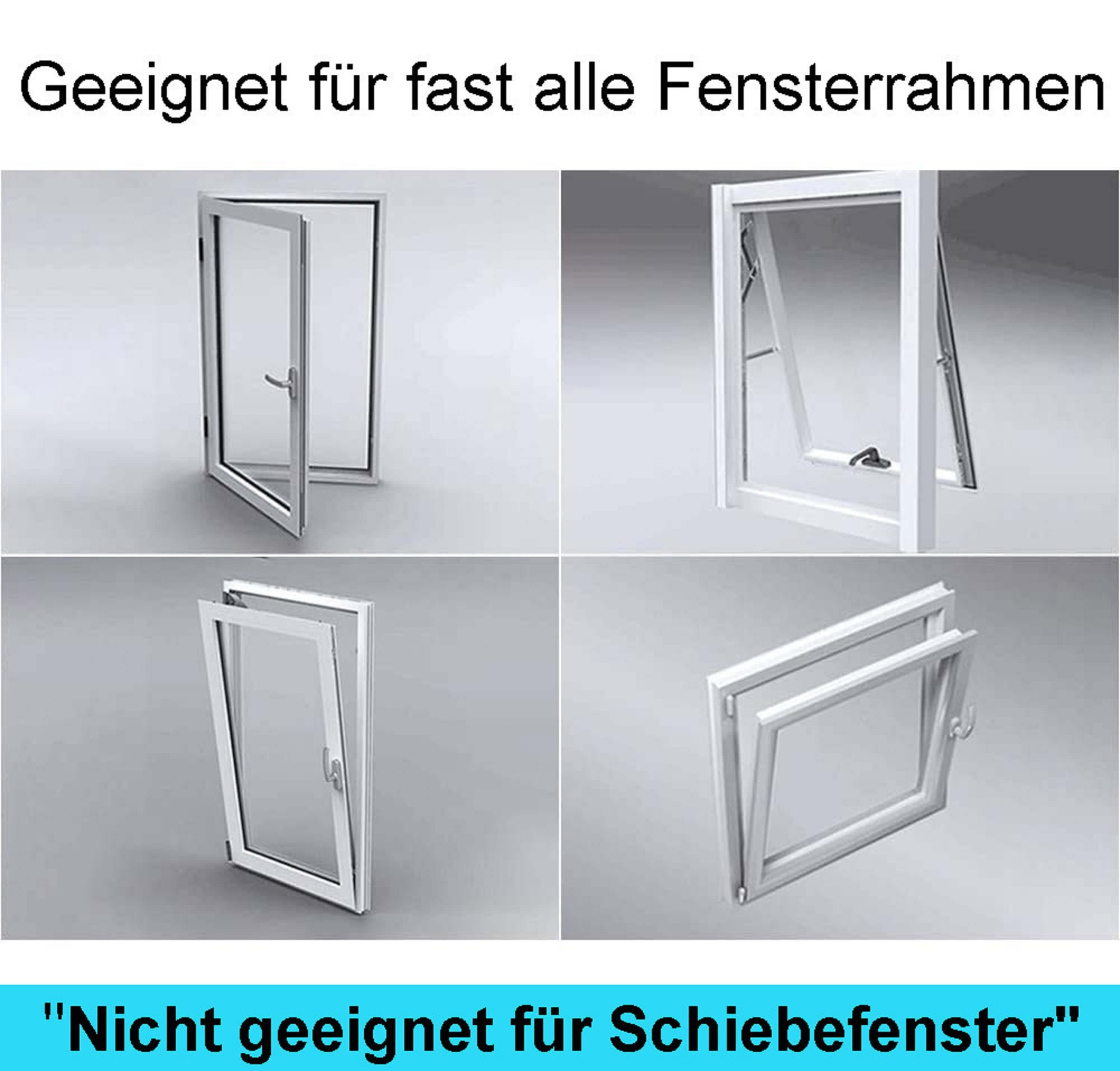 Wäschetrockner, Universal), mobile ohne Eco-9001, Klimaanlagen, Reißverschluss, Bohren, Ablufttrockner, 400 für (Set, und langlebig UV-beständig, Fensterabdichtung cm, wasserdicht Fensterstopper 2-tlg., mit ideal echos,