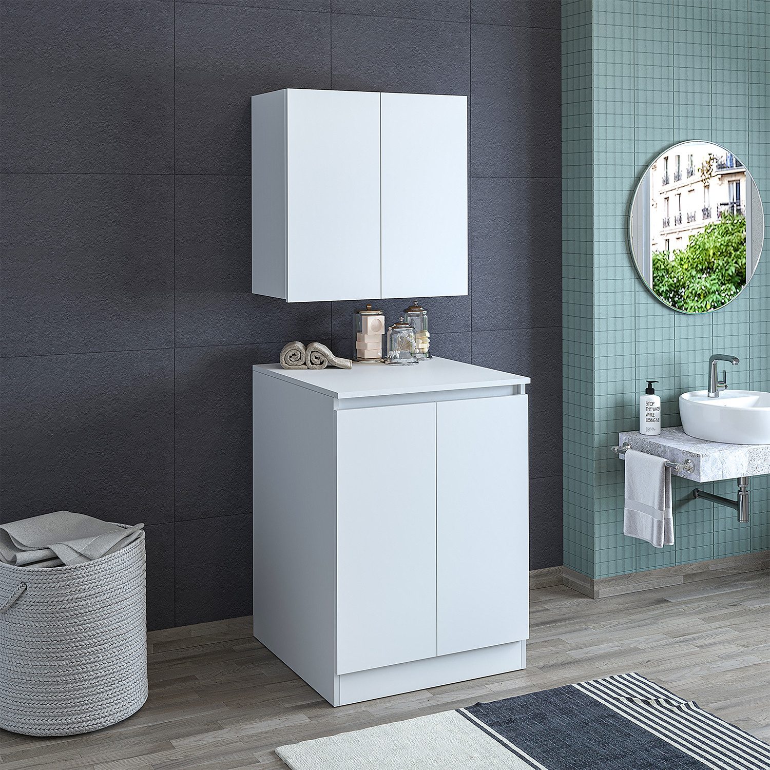 Roomart Waschmaschinenumbauschrank MK3-UM2-UM01 (Waschmaschinenschrank Badr günstig online kaufen