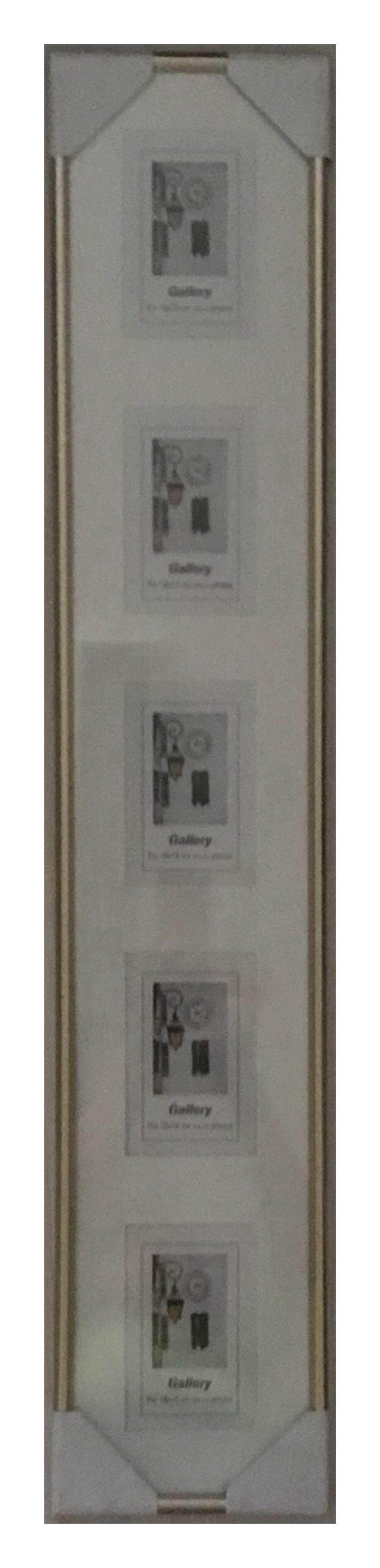 Oslo MasterLine Galerierahmen Collagerahmen 18 x 99 cm Kunststoff mit Passepartout 5 A 10 x 15 cm, gold, Rahmen mit Glasscheibe und Passepartout Fotorahmen
