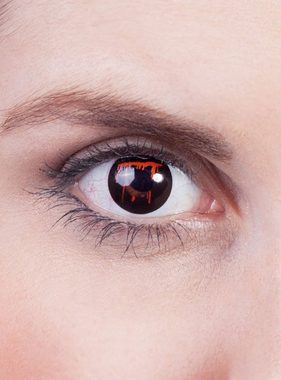 Metamorph Motivlinsen Blutendes Auge schwarz mit Dioptrien, Eine farbige Kontaktlinse mit Stärke