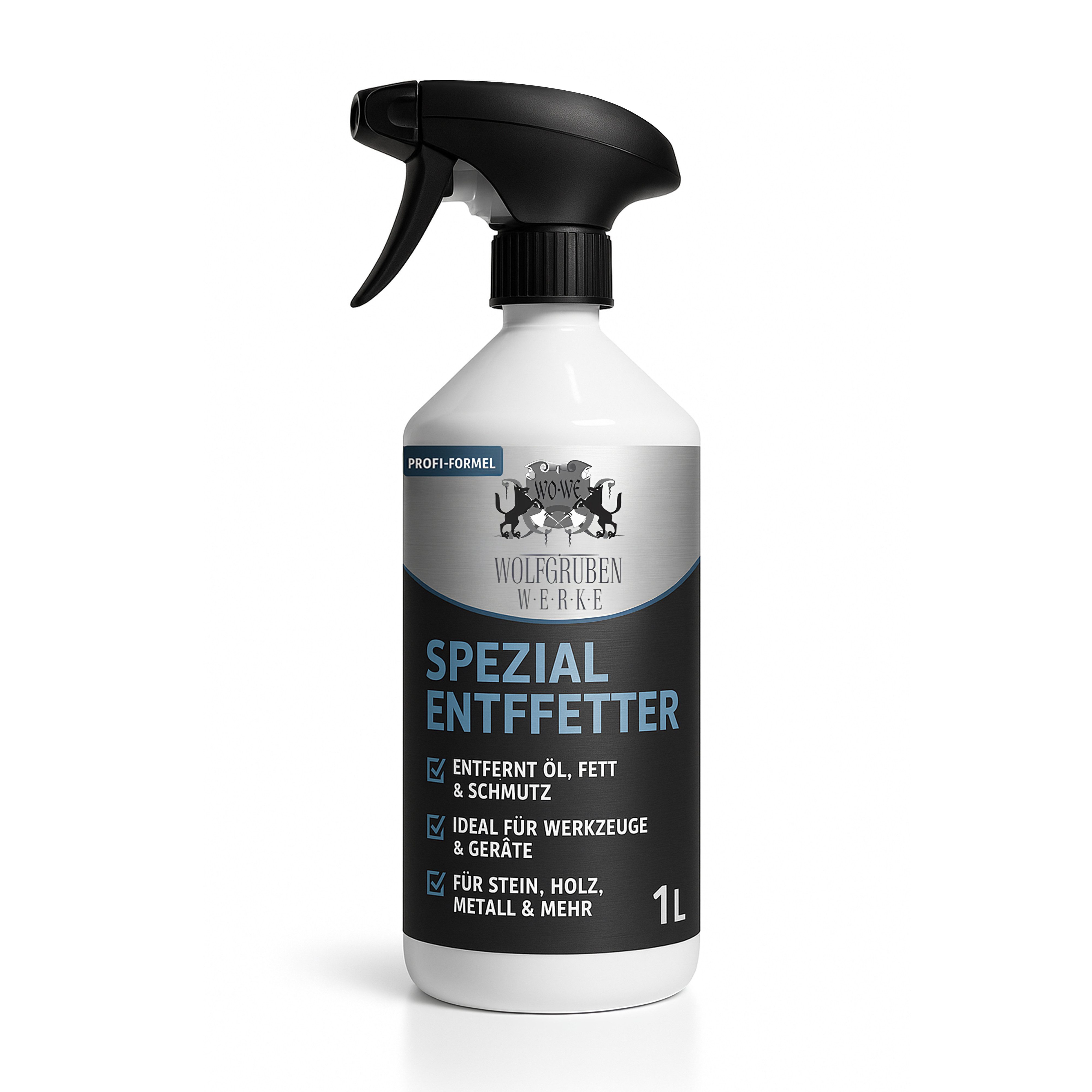 WO-WE Spezial Entfetter Spray – Küchenreiniger & Fettlöser Allzweckreiniger (1L, für Küche, Fliesen, Grill, Küchenfronten)