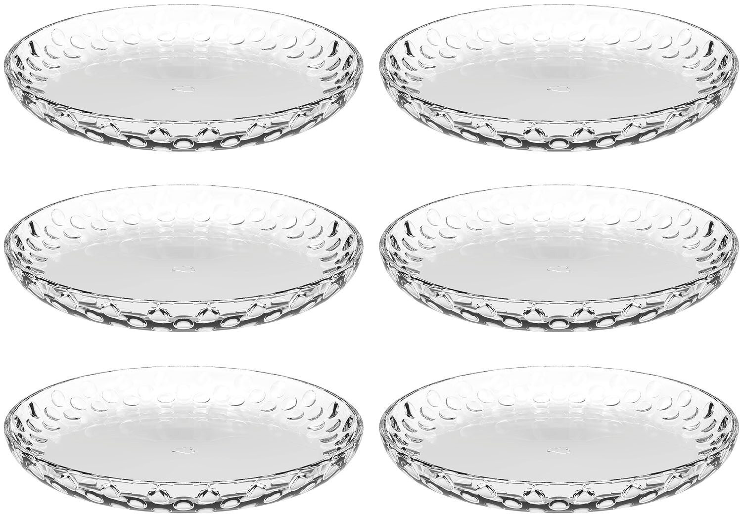 LEONARDO Dessertteller Cucina Optic, (6 St), Teller Set, Glas, Ø 18 cm