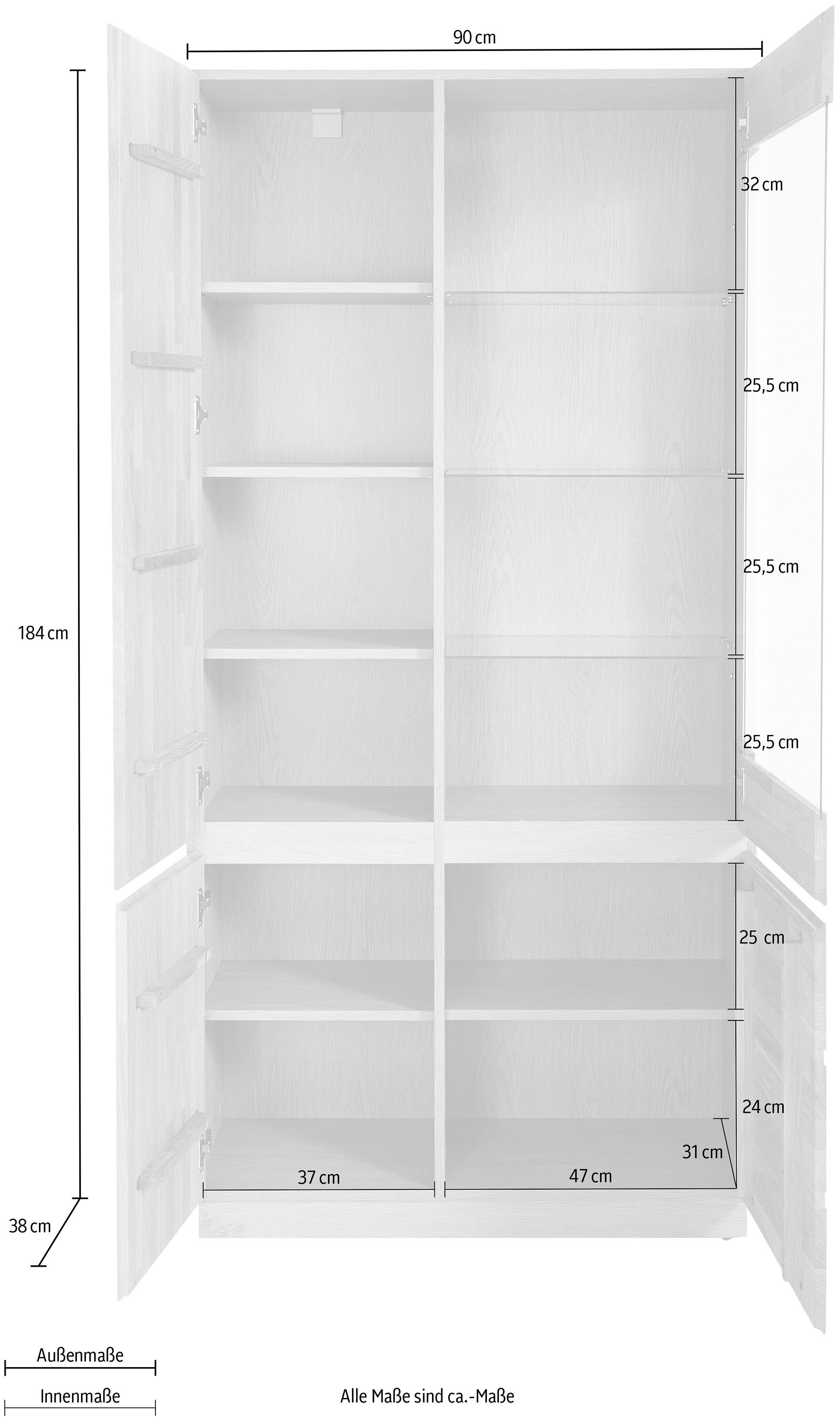 Home affaire Vitrine Höhe 184 cm, teilmassiv, FSC®-zertifiziert