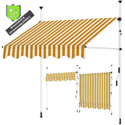 Melko Klemmmarkise Klemmmarkise Sonnenschutz Markise Fenstermarkise Balkonmarkise (Stück) Gummierter Standfuß für besseren Halt