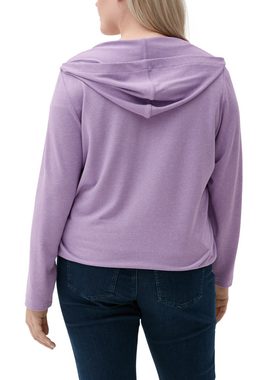 TRIANGLE Langarmshirt Hoodie mit V-Ausschnitt Stickerei