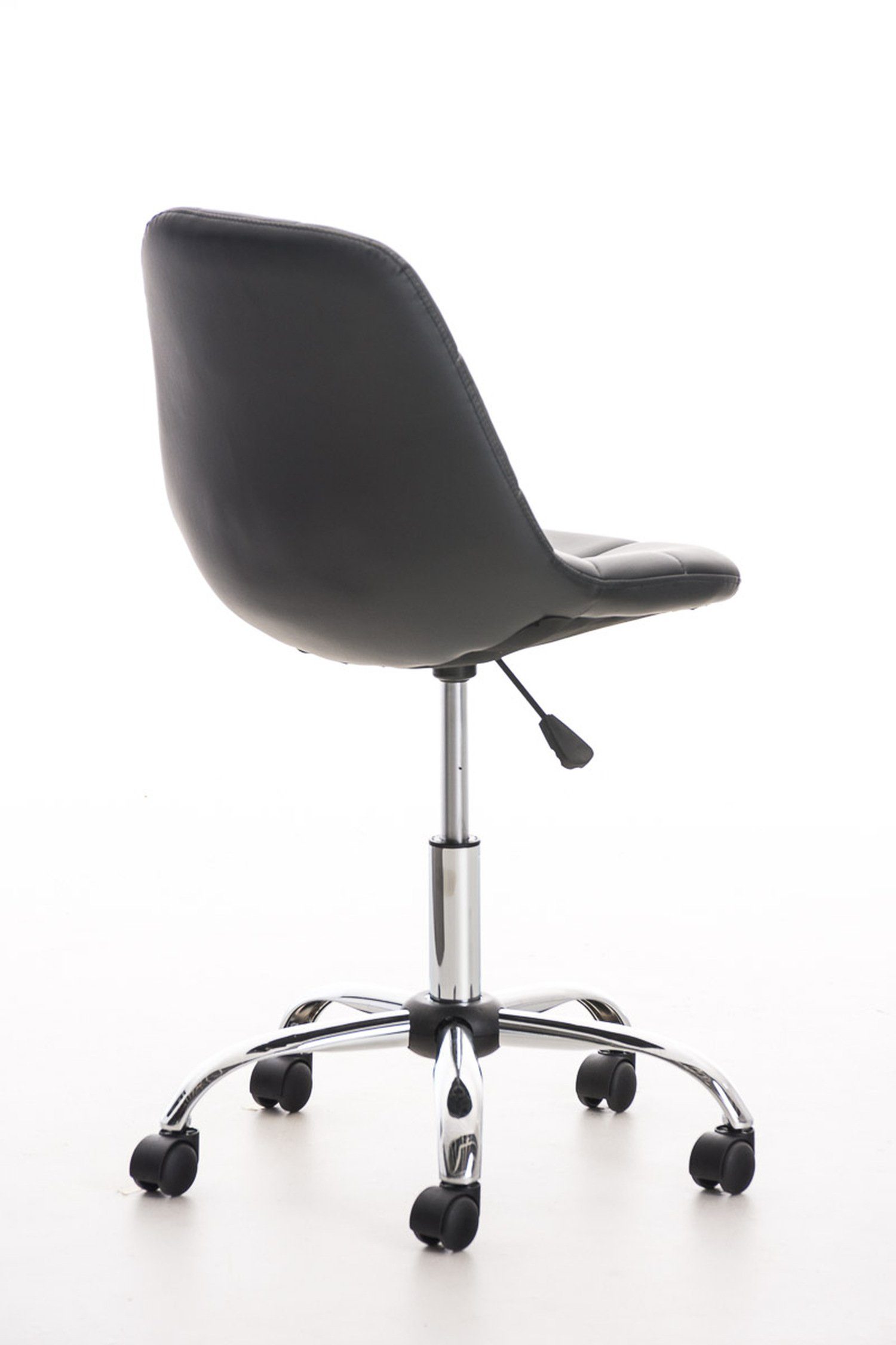TPFLiving Bürostuhl Emily schwarz Sitzfläche: - Rückenlehne bequemer Drehstuhl, Kunstleder mit Gestell: - Konferenzstuhl), Metall drehbar 360° (Schreibtischstuhl, höhenverstellbar und chrom Chefsessel