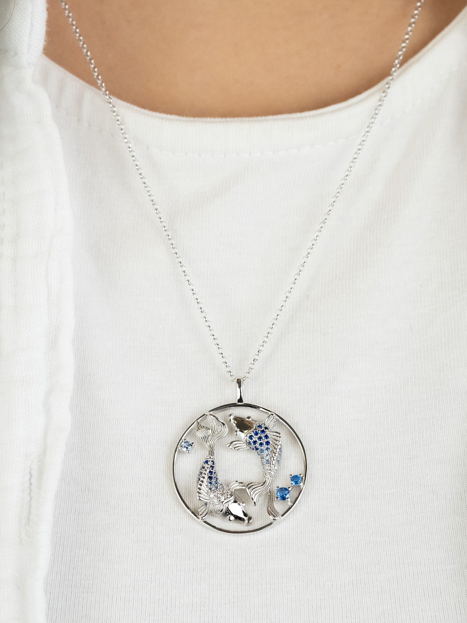 Engelsrufer Kette mit Anhänger Yin Yang Fisch, Made in Germany - mit Zirkon günstig online kaufen