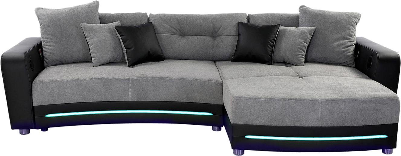 Jockenhöfer Gruppe Ecksofa Laredo L-Form, inklusive RGB-LED-Beleuchtung und Bluetooth-Soundsystem