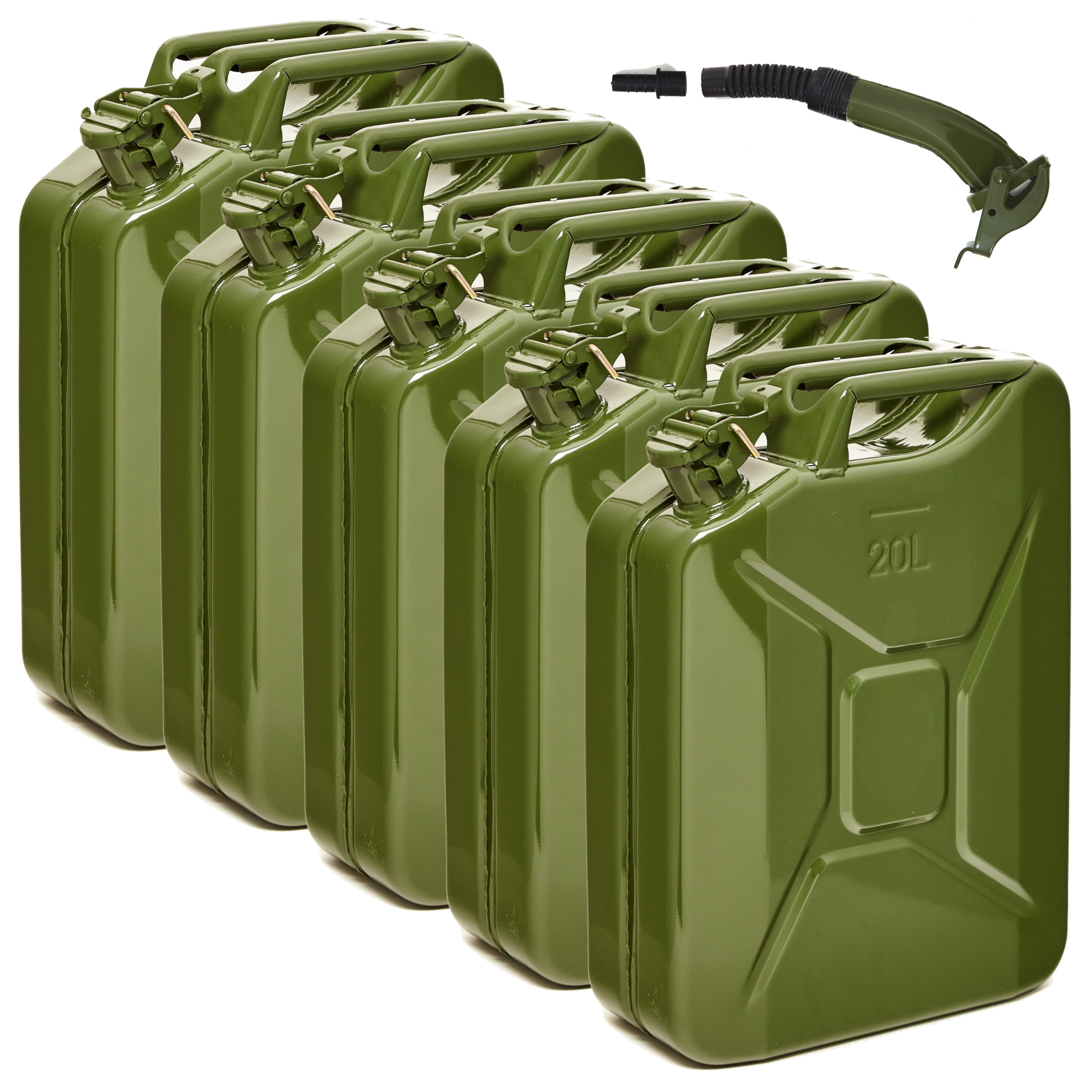 BW Benzinkanister Metall Kraftstoffkanister 20 L mit Ausgießer (mit Ausgießer, Made in Europe), TÜV-geprüft und UN-Zulassung
