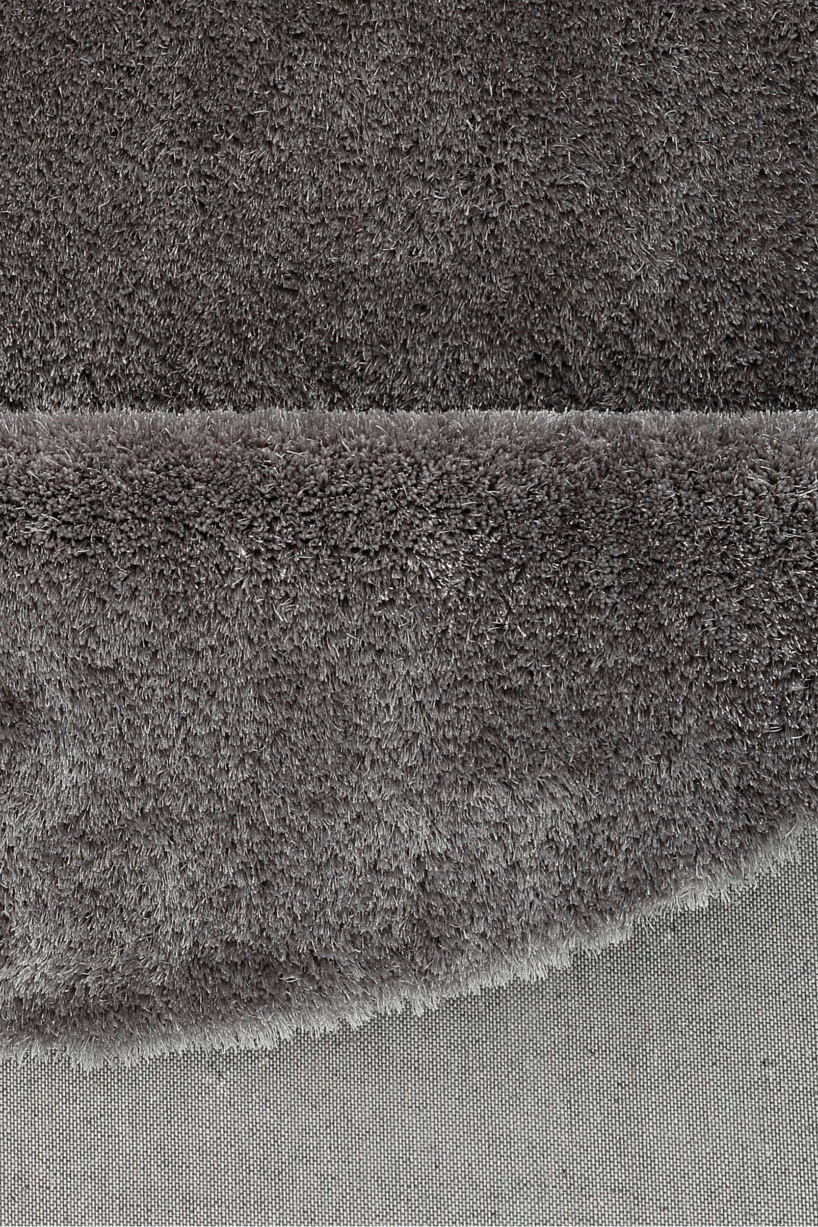Hochflor-Teppich Dana Teppich, Bruno Schlafzimmer, mm, Höhe: Teppiche, Banani, unifarben, grau 30 Wohnzimmer, Esszimmer Mikrofaser rund