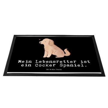 Fußmatte Cocker Spaniel Lebensretter - Schwarz - Geschenk, Hunderasse, Motivfu, Mr. & Mrs. Panda, Höhe: 0.6 mm