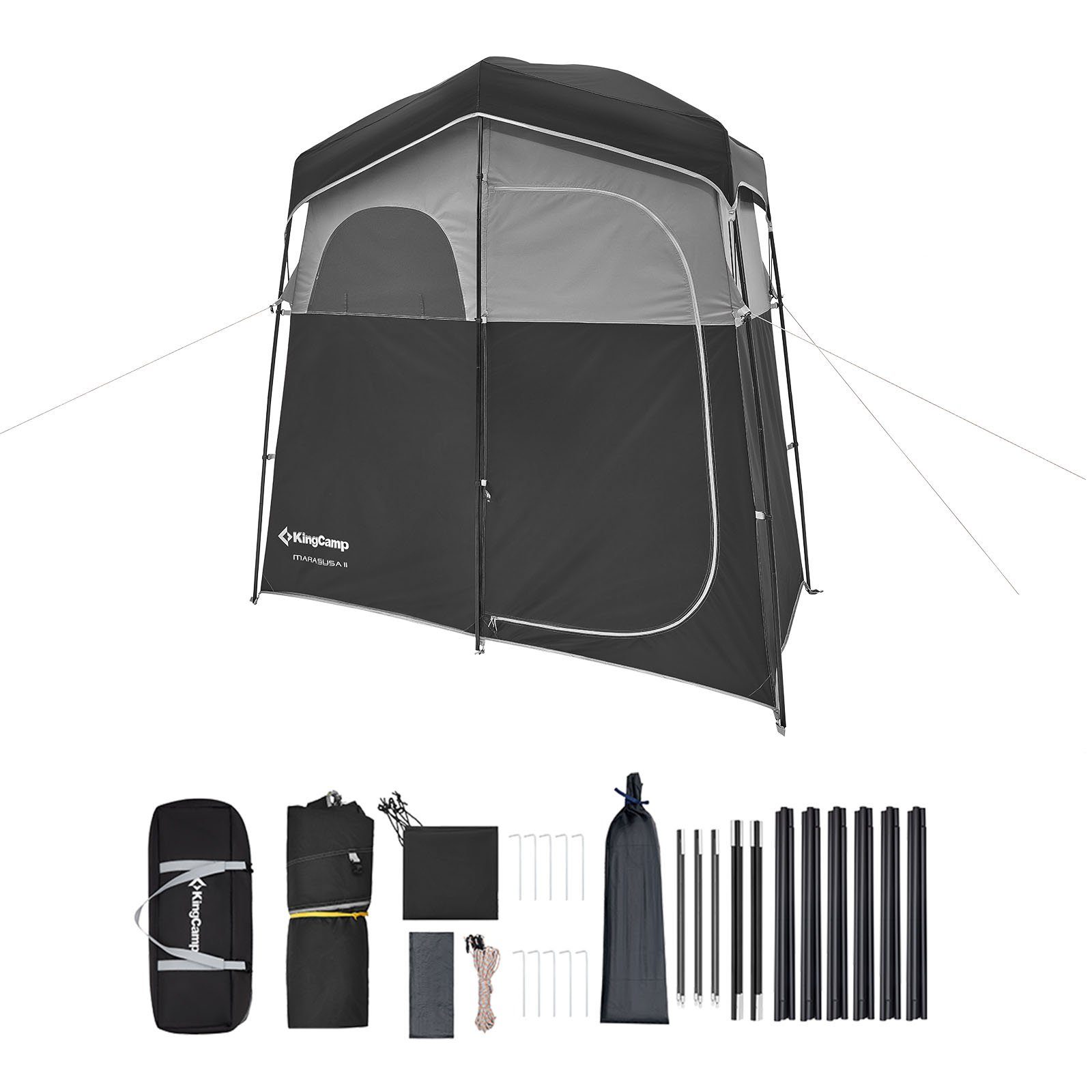 II Zelt Gerätezelt WC Personen Marasusa Camping, Toiletten 2 Umkleidezelt KingCamp Duschzelt