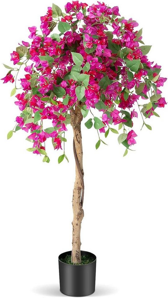 Kunstpflanze Azaleenbaum, KOMFOTTEU, Höhe 135 cm, mit Zementtopf