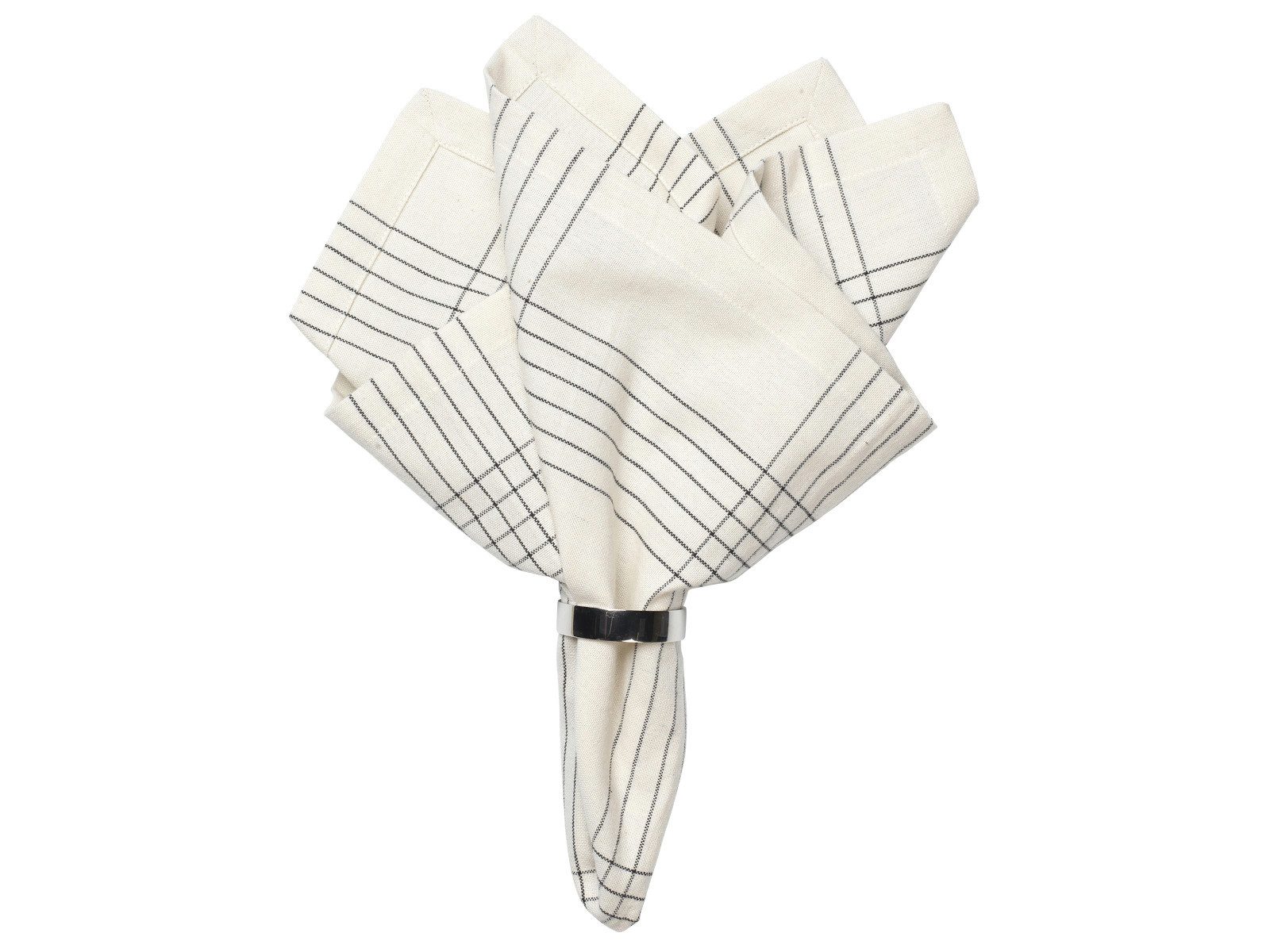 Broste Copenhagen Stoffserviette Alice Serviette black/natural 45x45cm (1 Stück)