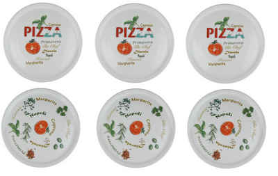Retsch Arzberg Тарелка для пиццы Ø 30cm mit Dekor Porzellan Set, (6 St), pro Set 2 verschiedene Motive, spülmaschiengeeignet