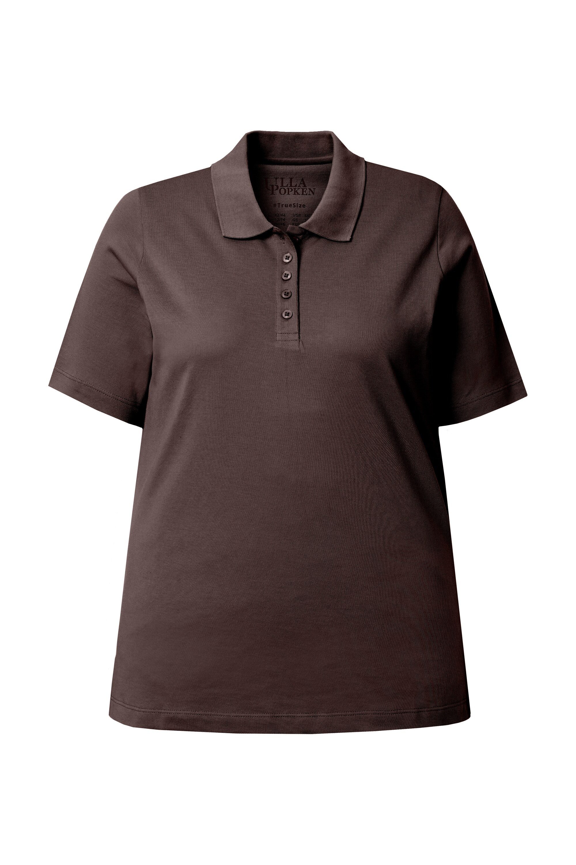 Ulla Popken Poloshirt Poloshirt längere Knopfleiste Polokragen Halbarm