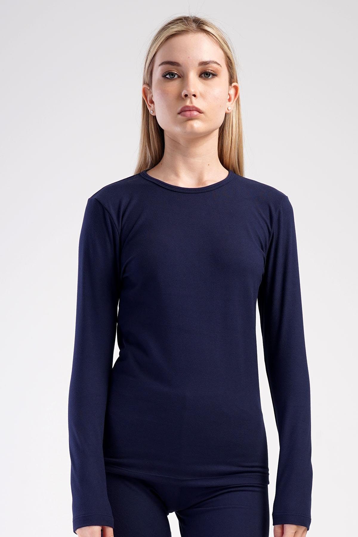 T-Shirt Damen Thermoshirt mit langen Ärmeln und Fahrradkragen