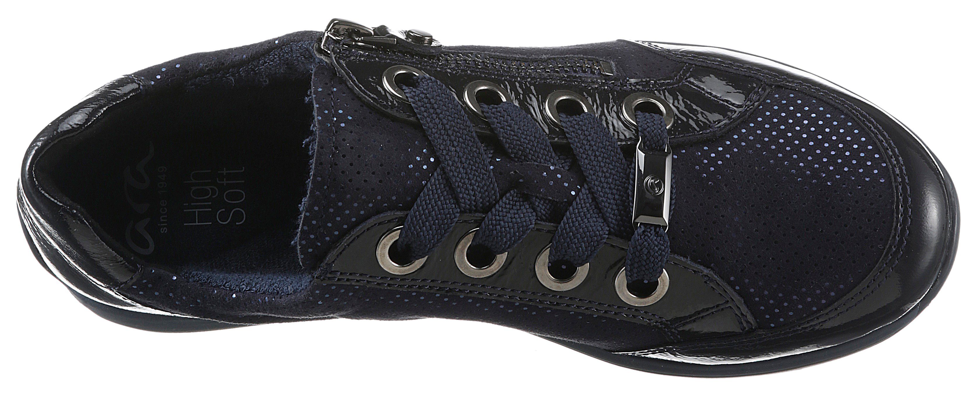 Ara OSAKA Sneaker blau mit Schaftrandpolsterung, 049773 weicher G-Weite