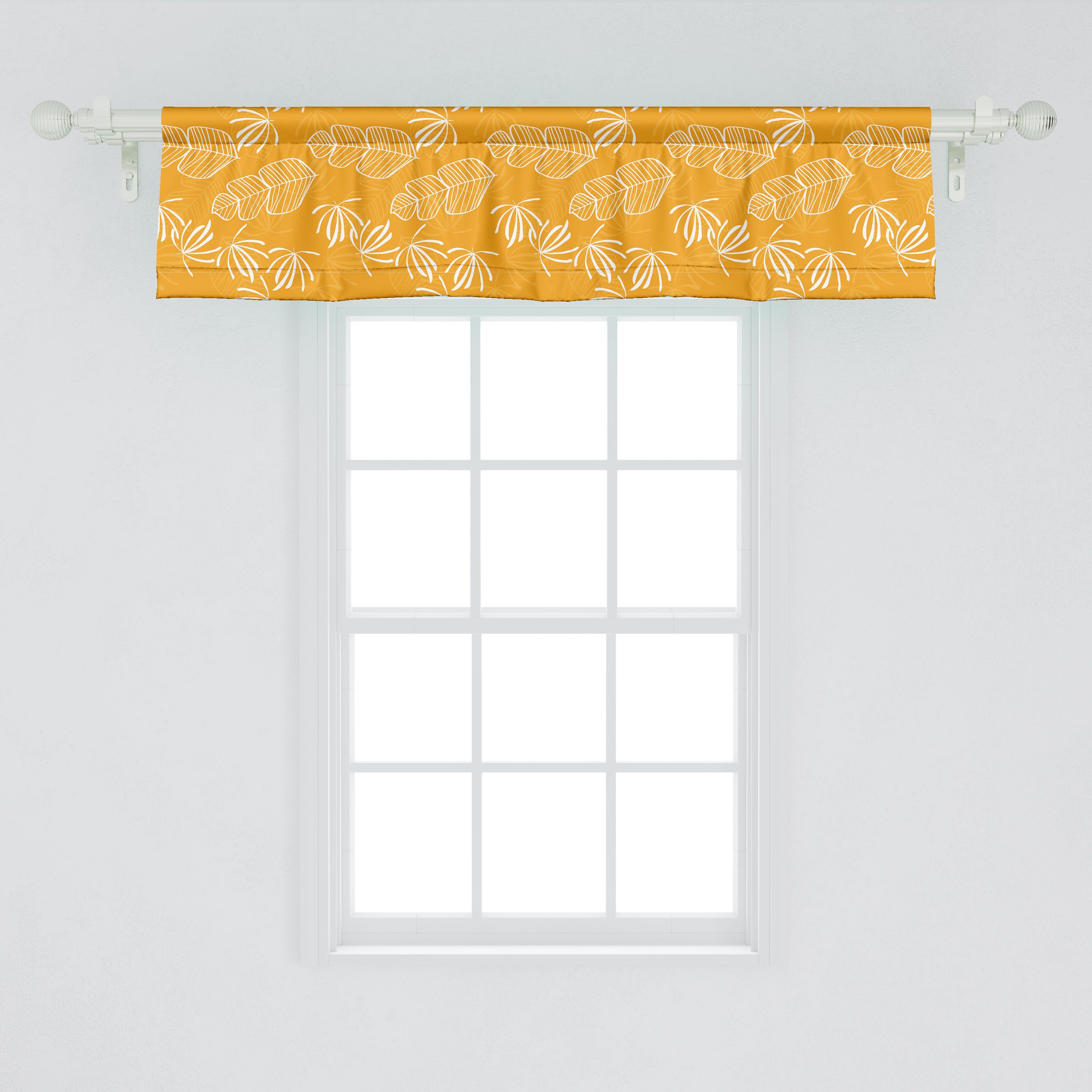 Stangentasche, Scheibengardine Schlafzimmer Hawaii Volant mit Abakuhaus, Vorhang für Tropisch Küche Drawing Microfaser, Plantation Dekor