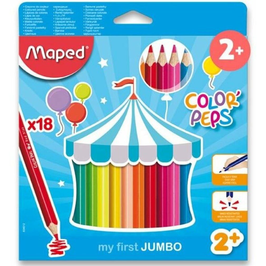 MAPED Buntstift Dreieckige Jumbo Color'Peps 18 Stk.