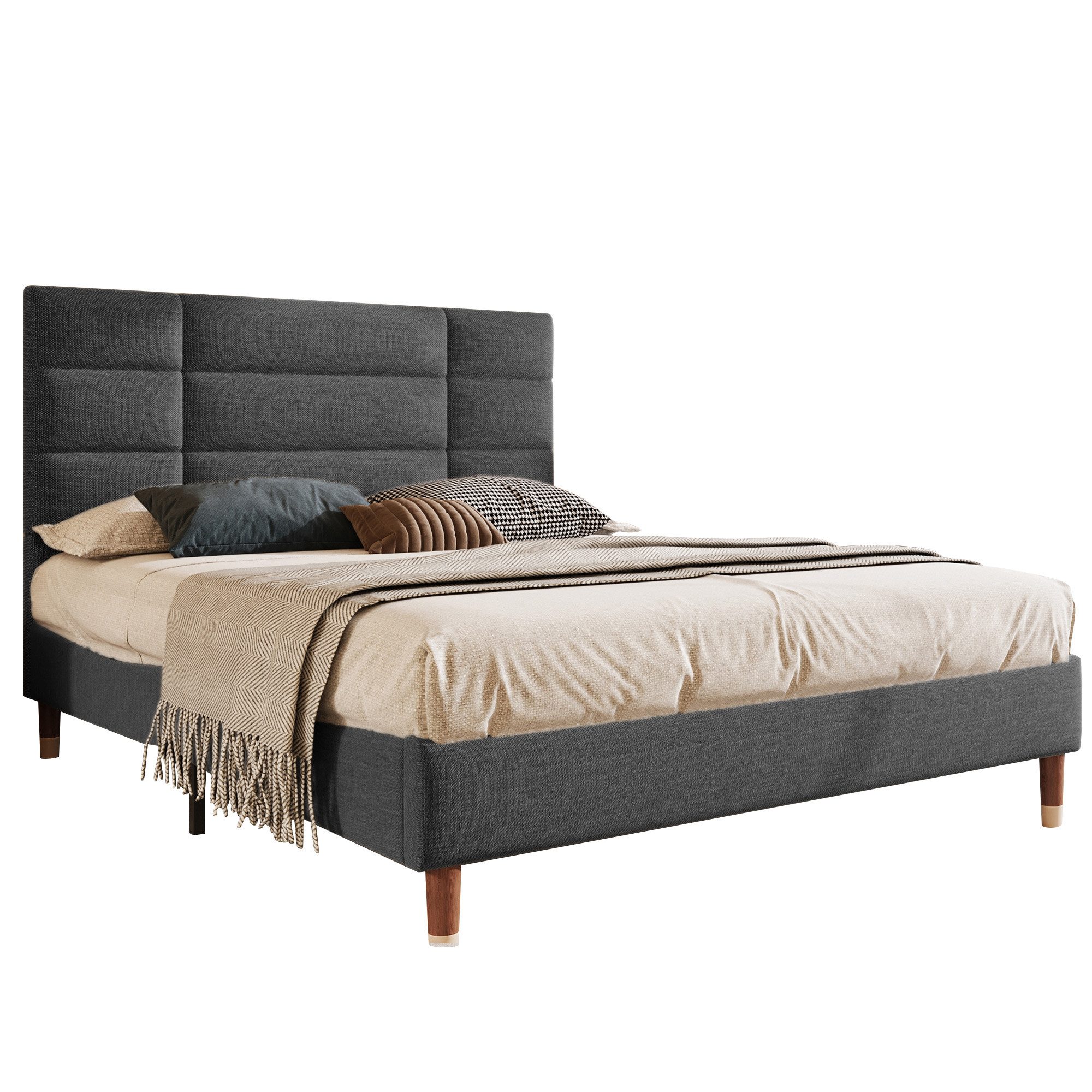 Flieks Polsterbett, Doppelbett Holzbett mit Lattenrost günstig online kaufen