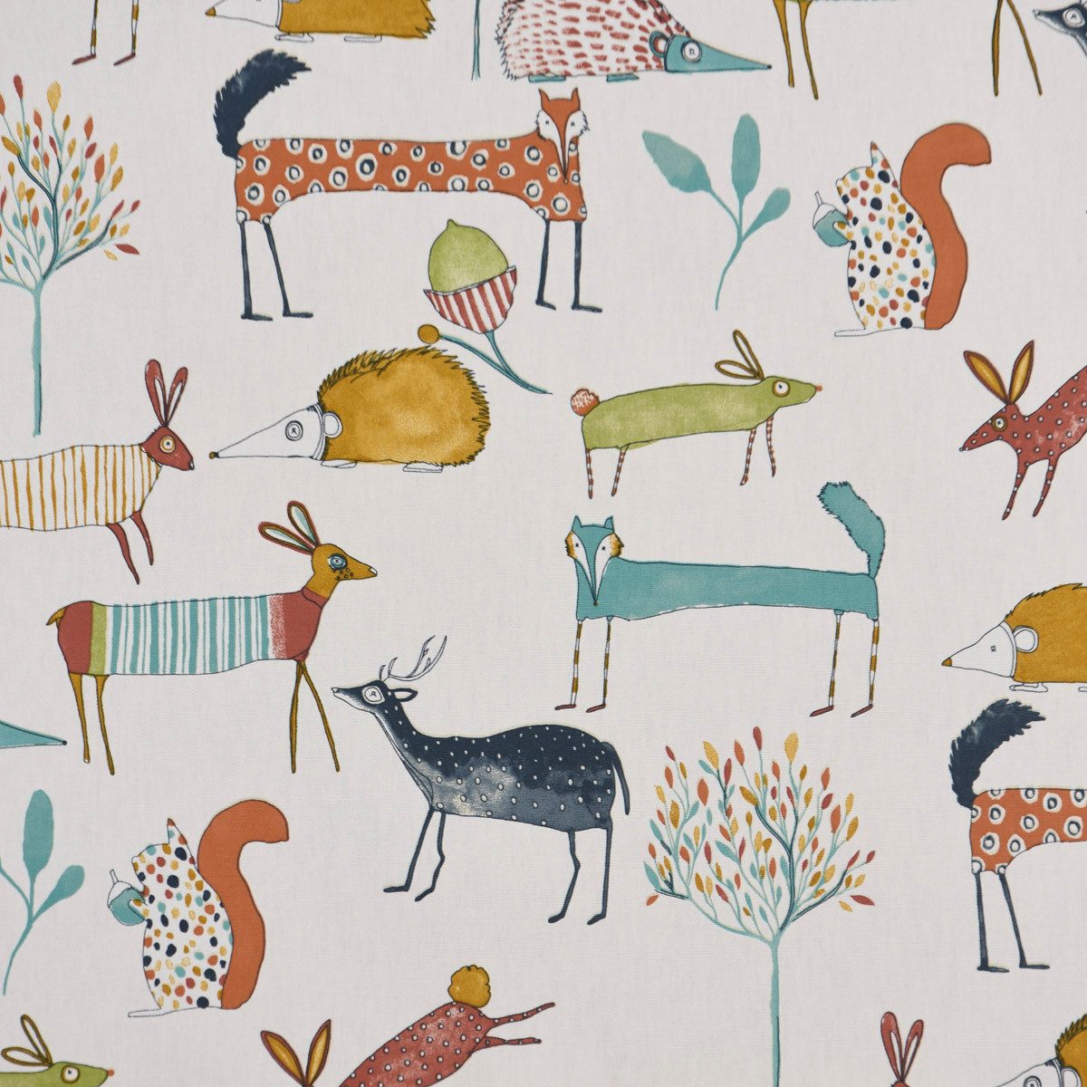 SCHÖNER LEBEN. Stoff Panama Dekostoff Meterware Baumwollstoff Oh My Deer bunt 138cm, allergikergeeignet,atmungsaktiv,pflegeleicht