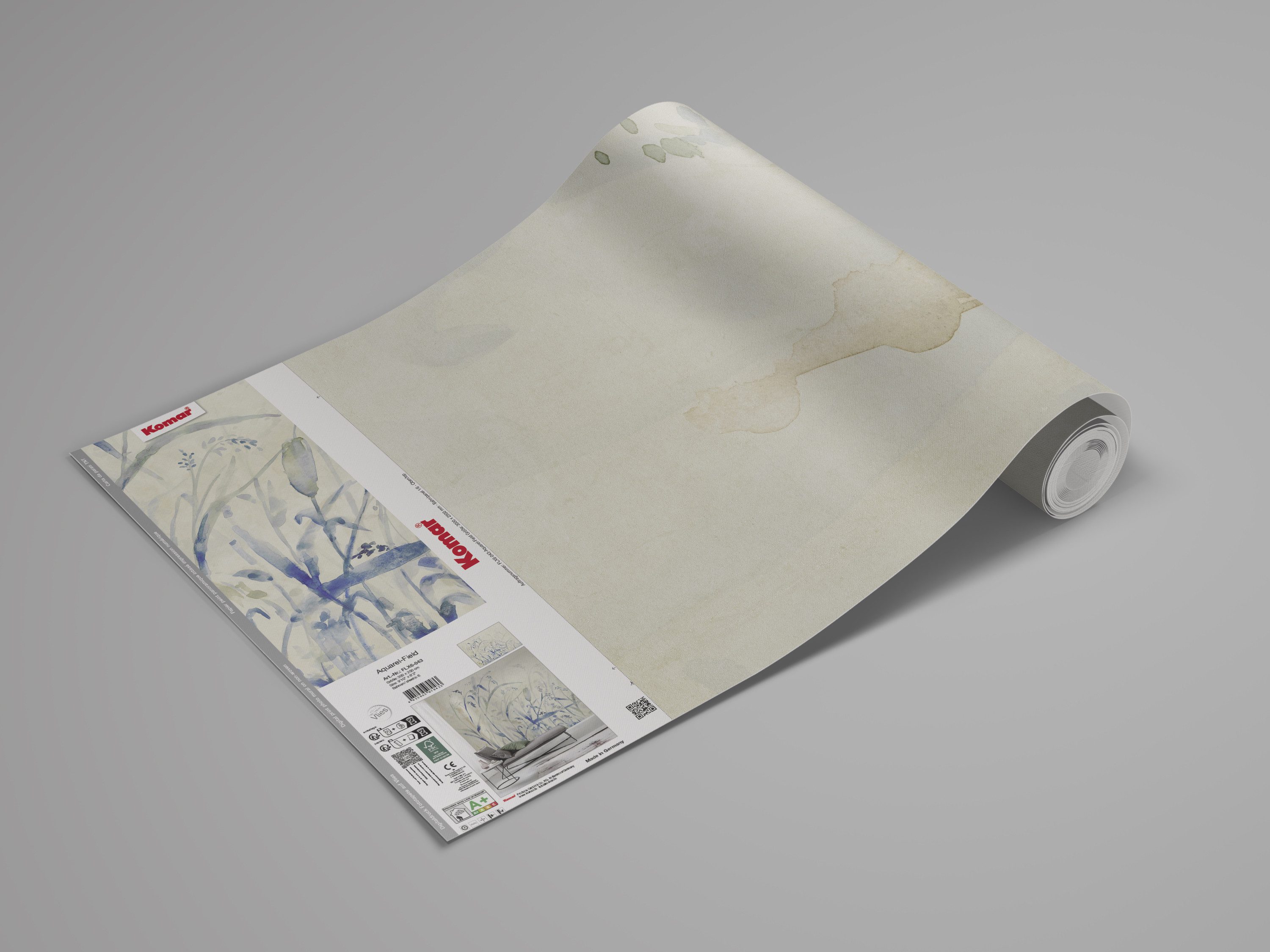 Komar Fototapete Komar Vlies Fototapete - Aquarel-Field - Größe 300 x 250 cm, glatt, bedruckt, (Packung)