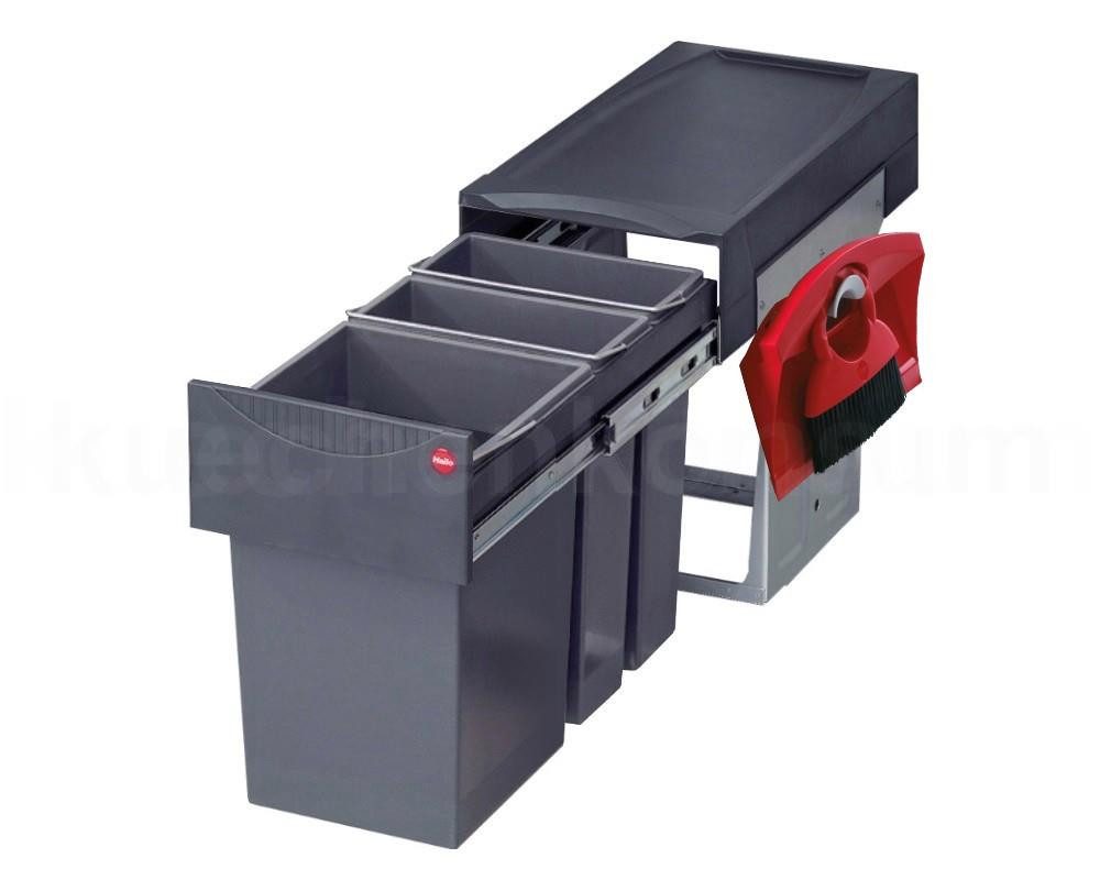 Hailo Einbaumülleimer Hailo Abfallsammler 3666791 TZ Swing Terzett 2x 7 + 15 Liter mit Kehrs