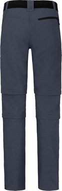 Bergson Zip-off-Hose PORI Doppel Zipp-Off mit T-ZIPP Damen Wanderhose, robust elastisch, Langgrößen, grau/blau