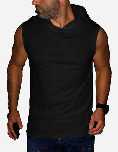 RMK T-Shirt Herren Tanktop Muscleshirt Muskelshirt Gym Rip Shirt Fitness Ärmellos mit Kapuze, in Unifarbe