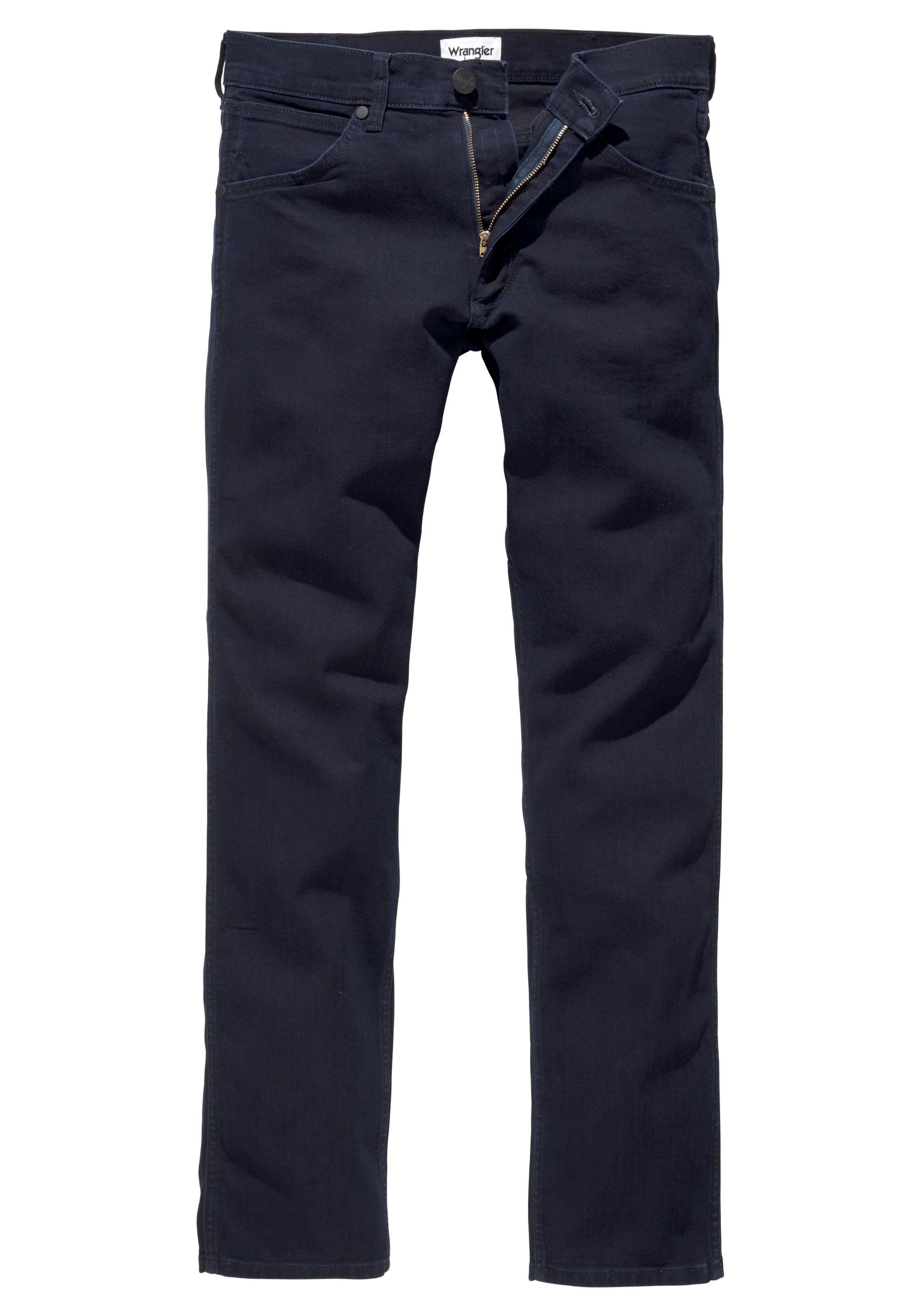 blue-black Wrangler Straight Stretch-Jeans Regular Straight Regular Greensboro