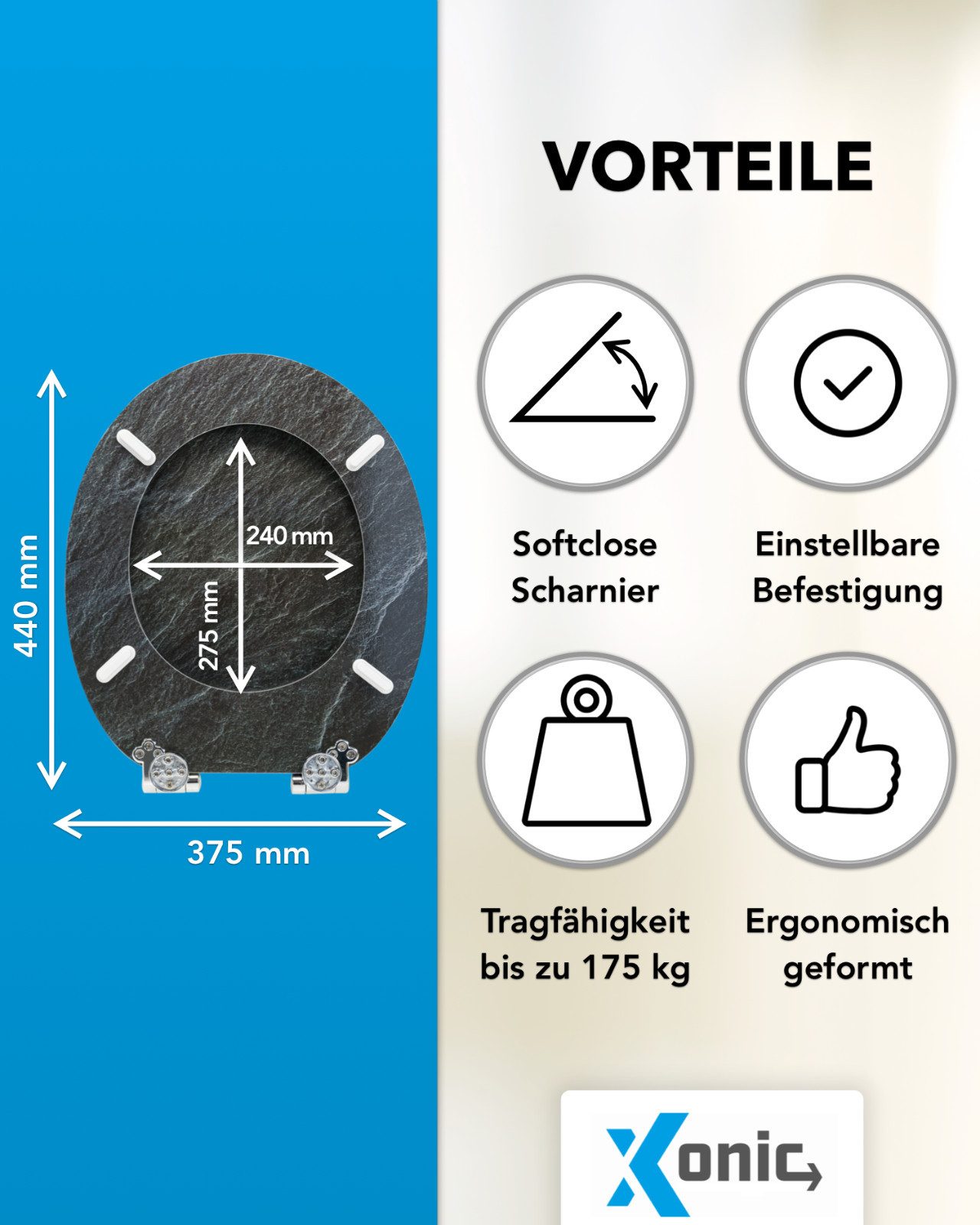 Xonic WC-Sitz Xonic Design WC-Sitz - Premium Klo-Deckel - 170 günstig online kaufen
