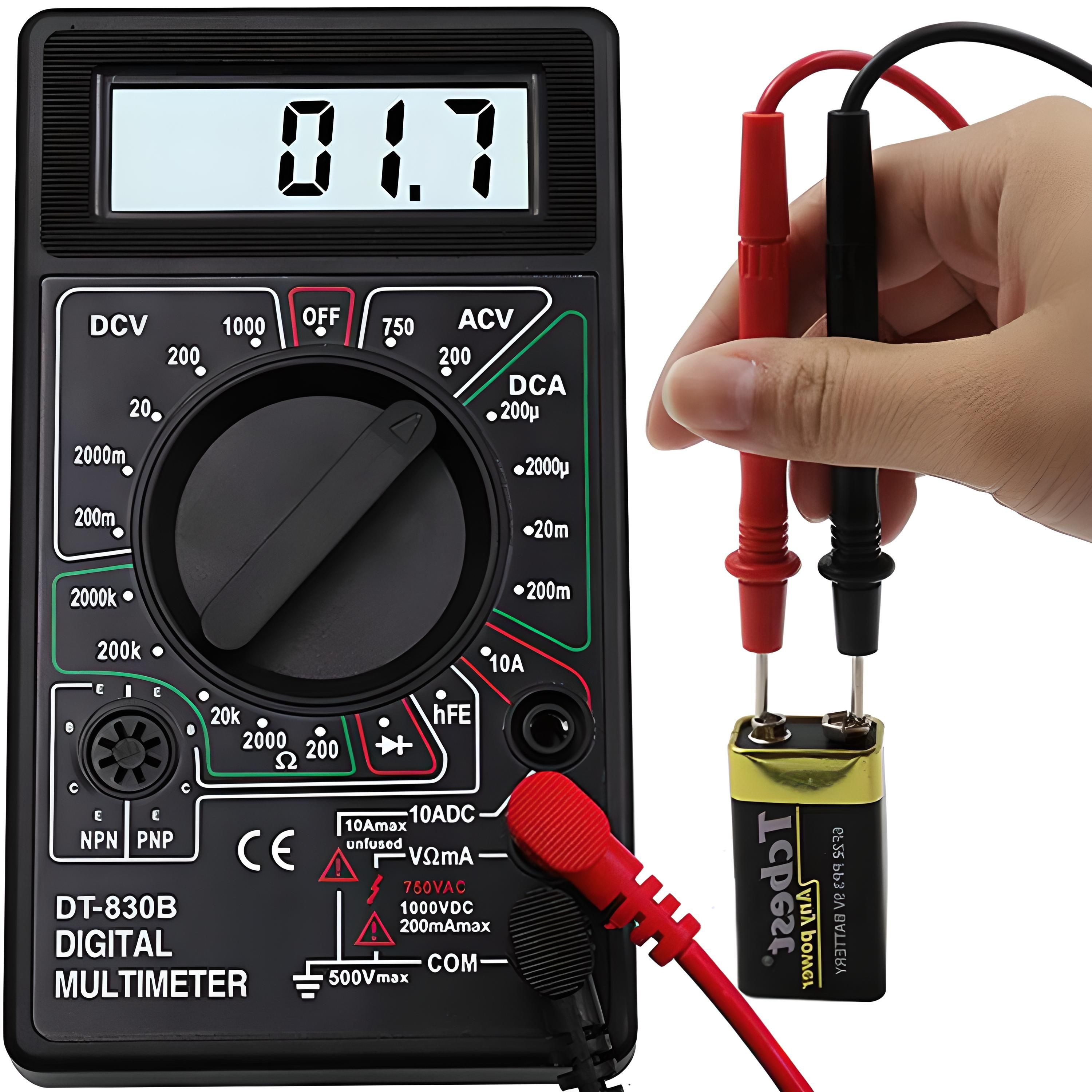 Retoo Spannungsprüfer Digital Multimeter Messgerät AC DC Strommesser Strom Voltmeter, (Digitales Multimeter, Messleitungen, Gebrauchsanweisung, Box), Spannungsmessung von DC und AC, Widerstandsmessung