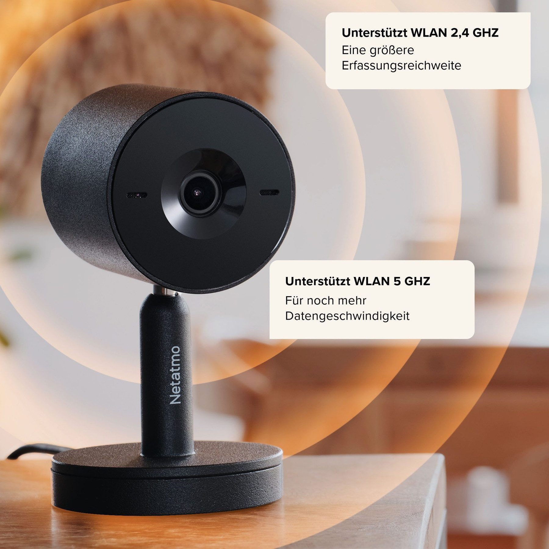 Netatmo Indoor Kamera NETATMO Überwachungskamera NPC-B-EC, schwarz, innen