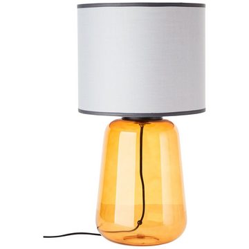 Lightbox Tischleuchte, ohne Leuchtmittel, Tischlampe, 56 cm Höhe, Ø 30 cm, Schalter, E27, 60 W, Glas/Stoff